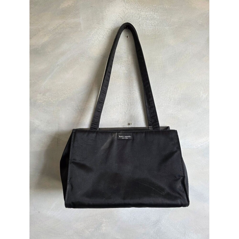 Vintage Kate Spade Sam Classic Nylon Shoulder Bag Boxy Black 11x7x5.5